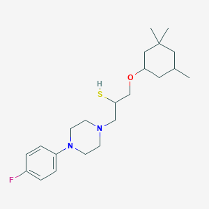 molecular formula C22H35FN2OS B380355 1-[4-(4-Fluoro-phenyl)-piperazin-1-yl]-3-(3,3,5-trimethyl-cyclohexyloxy)-propane-2-thiol 