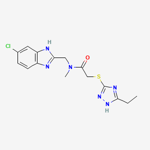 N-[(5-chloro-1H-benzimidazol-2-yl)methyl]-2-[(3-ethyl-1H-1,2,4-triazol-5-yl)thio]-N-methylacetamide