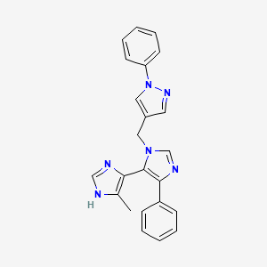 molecular formula C23H20N6 B3803555 5'-methyl-5-phenyl-3-[(1-phenyl-1H-pyrazol-4-yl)methyl]-3H,3'H-4,4'-biimidazole 