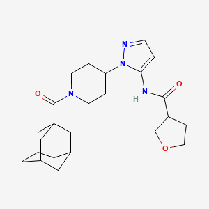 molecular formula C24H34N4O3 B3803560 N-{1-[1-(1-adamantylcarbonyl)-4-piperidinyl]-1H-pyrazol-5-yl}tetrahydro-3-furancarboxamide 
