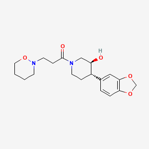 (3S*,4S*)-4-(1,3-benzodioxol-5-yl)-1-[3-(1,2-oxazinan-2-yl)propanoyl]piperidin-3-ol