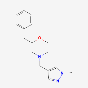 molecular formula C16H21N3O B3803582 2-benzyl-4-[(1-methyl-1H-pyrazol-4-yl)methyl]morpholine 
