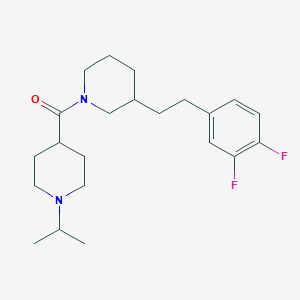molecular formula C22H32F2N2O B3803586 3-[2-(3,4-difluorophenyl)ethyl]-1-[(1-isopropyl-4-piperidinyl)carbonyl]piperidine 