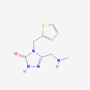 molecular formula C9H12N4OS B3803592 5-[(methylamino)methyl]-4-(2-thienylmethyl)-2,4-dihydro-3H-1,2,4-triazol-3-one 