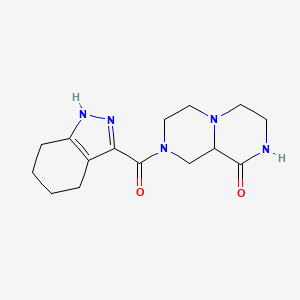 molecular formula C15H21N5O2 B3803623 8-(4,5,6,7-tetrahydro-2H-indazol-3-ylcarbonyl)hexahydro-2H-pyrazino[1,2-a]pyrazin-1(6H)-one 