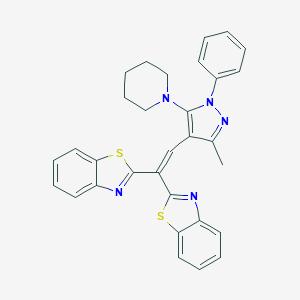 molecular formula C31H27N5S2 B380363 2-[1-(1,3-benzothiazol-2-yl)-2-(3-methyl-1-phenyl-5-piperidin-1-yl-1H-pyrazol-4-yl)vinyl]-1,3-benzothiazole 