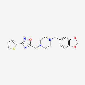 1-(1,3-benzodioxol-5-ylmethyl)-4-{[3-(2-thienyl)-1,2,4-oxadiazol-5-yl]methyl}piperazine