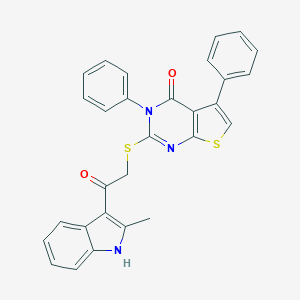 molecular formula C29H21N3O2S2 B380365 2-{[2-(2-methyl-1H-indol-3-yl)-2-oxoethyl]sulfanyl}-3,5-diphenylthieno[2,3-d]pyrimidin-4(3H)-one 