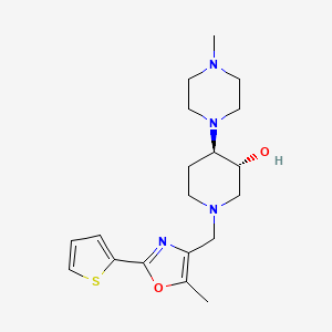 molecular formula C19H28N4O2S B3803665 (3R*,4R*)-4-(4-methyl-1-piperazinyl)-1-{[5-methyl-2-(2-thienyl)-1,3-oxazol-4-yl]methyl}-3-piperidinol 