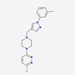 molecular formula C19H21ClN6 B3803682 3-chloro-6-(4-{[1-(3-methylphenyl)-1H-pyrazol-4-yl]methyl}piperazin-1-yl)pyridazine 