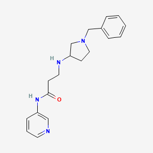 molecular formula C19H24N4O B3803692 3-[(1-benzylpyrrolidin-3-yl)amino]-N-pyridin-3-ylpropanamide 