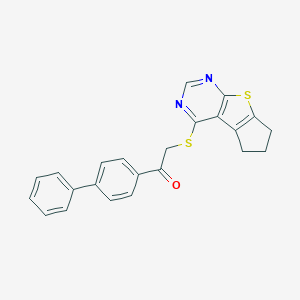 1-[1,1'-biphenyl]-4-yl-2-(6,7-dihydro-5H-cyclopenta[4,5]thieno[2,3-d]pyrimidin-4-ylsulfanyl)ethanone