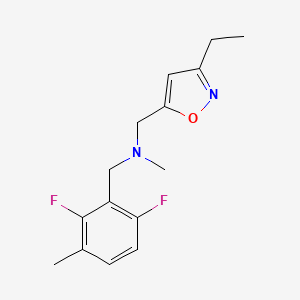 molecular formula C15H18F2N2O B3803709 (2,6-difluoro-3-methylbenzyl)[(3-ethylisoxazol-5-yl)methyl]methylamine 