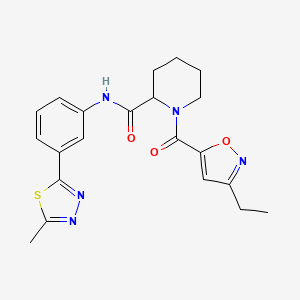 1-[(3-ethyl-5-isoxazolyl)carbonyl]-N-[3-(5-methyl-1,3,4-thiadiazol-2-yl)phenyl]-2-piperidinecarboxamide