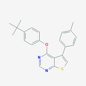 molecular formula C23H22N2OS B380372 4-Tert-butylphenyl 5-(4-methylphenyl)thieno[2,3-d]pyrimidin-4-yl ether 