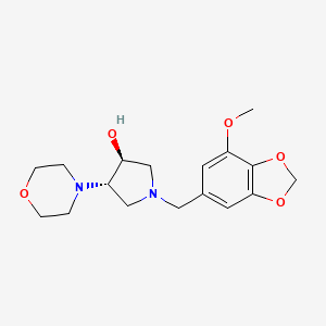 molecular formula C17H24N2O5 B3803725 (3S*,4S*)-1-[(7-methoxy-1,3-benzodioxol-5-yl)methyl]-4-(4-morpholinyl)-3-pyrrolidinol 