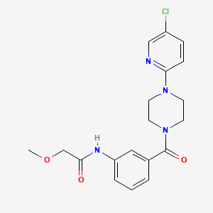 molecular formula C19H21ClN4O3 B3803734 N-(3-{[4-(5-chloro-2-pyridinyl)-1-piperazinyl]carbonyl}phenyl)-2-methoxyacetamide trifluoroacetate 