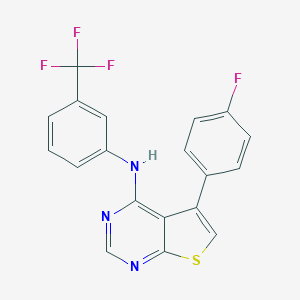 molecular formula C19H11F4N3S B380376 5-(4-fluorophenyl)-N-[3-(trifluoromethyl)phenyl]thieno[2,3-d]pyrimidin-4-amine 