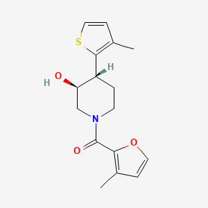 molecular formula C16H19NO3S B3803772 (3S*,4R*)-1-(3-methyl-2-furoyl)-4-(3-methyl-2-thienyl)piperidin-3-ol 