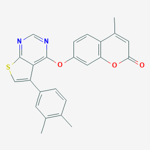 7-{[5-(3,4-dimethylphenyl)thieno[2,3-d]pyrimidin-4-yl]oxy}-4-methyl-2H-chromen-2-one