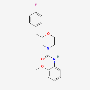molecular formula C19H21FN2O3 B3803791 2-(4-fluorobenzyl)-N-(2-methoxyphenyl)-4-morpholinecarboxamide 