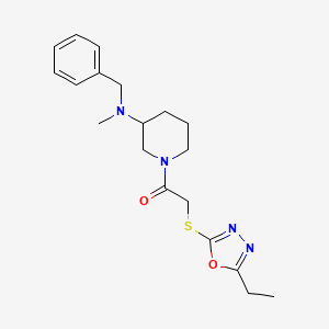 molecular formula C19H26N4O2S B3803827 N-benzyl-1-{[(5-ethyl-1,3,4-oxadiazol-2-yl)thio]acetyl}-N-methyl-3-piperidinamine 