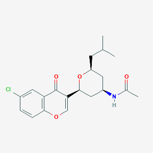 molecular formula C20H24ClNO4 B3803834 N-[(2S*,4R*,6S*)-2-(6-chloro-4-oxo-4H-chromen-3-yl)-6-isobutyltetrahydro-2H-pyran-4-yl]acetamide 