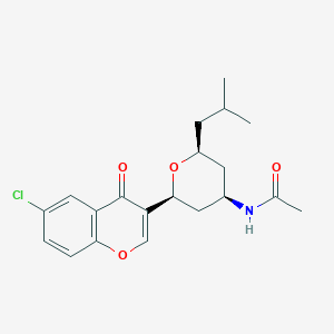 N-[(2S*,4R*,6S*)-2-(6-chloro-4-oxo-4H-chromen-3-yl)-6-isobutyltetrahydro-2H-pyran-4-yl]acetamide