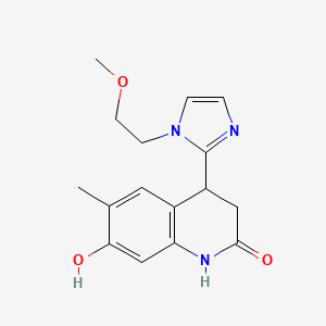 molecular formula C16H19N3O3 B3803848 7-hydroxy-4-[1-(2-methoxyethyl)-1H-imidazol-2-yl]-6-methyl-3,4-dihydroquinolin-2(1H)-one 