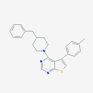molecular formula C25H25N3S B380385 4-(4-Benzylpiperidin-1-yl)-5-(4-methylphenyl)thieno[2,3-d]pyrimidine 