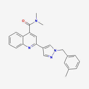 molecular formula C23H22N4O B3803866 N,N-dimethyl-2-[1-(3-methylbenzyl)-1H-pyrazol-4-yl]quinoline-4-carboxamide 