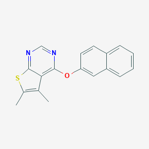 molecular formula C18H14N2OS B380387 5,6-Dimethyl-4-(2-Naphthyloxy)thieno[2,3-d]pyrimidin CAS No. 315692-48-9