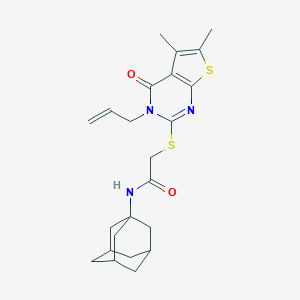 molecular formula C23H29N3O2S2 B380388 N-(1-adamantyl)-2-(5,6-dimethyl-4-oxo-3-prop-2-enylthieno[2,3-d]pyrimidin-2-yl)sulfanylacetamide CAS No. 315678-78-5