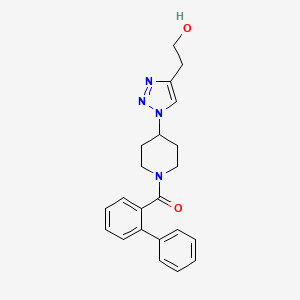 molecular formula C22H24N4O2 B3803885 2-{1-[1-(2-biphenylylcarbonyl)-4-piperidinyl]-1H-1,2,3-triazol-4-yl}ethanol 