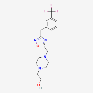 molecular formula C17H21F3N4O2 B3803889 2-[4-({3-[3-(trifluoromethyl)benzyl]-1,2,4-oxadiazol-5-yl}methyl)-1-piperazinyl]ethanol 