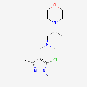 molecular formula C14H25ClN4O B3803894 N-[(5-chloro-1,3-dimethyl-1H-pyrazol-4-yl)methyl]-N-methyl-2-morpholin-4-ylpropan-1-amine 