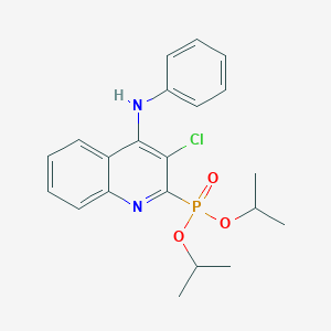 molecular formula C21H24ClN2O3P B380391 Diisopropyl 4-anilino-3-chloro-2-quinolinylphosphonate 