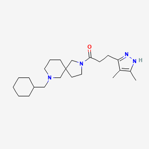 molecular formula C23H38N4O B3803910 7-(cyclohexylmethyl)-2-[3-(3,4-dimethyl-1H-pyrazol-5-yl)propanoyl]-2,7-diazaspiro[4.5]decane 