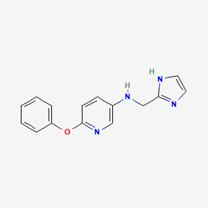 molecular formula C15H14N4O B3803918 N-(1H-imidazol-2-ylmethyl)-6-phenoxy-3-pyridinamine 