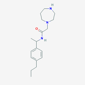 molecular formula C18H29N3O B3803926 2-(1,4-diazepan-1-yl)-N-[1-(4-propylphenyl)ethyl]acetamide dihydrochloride 