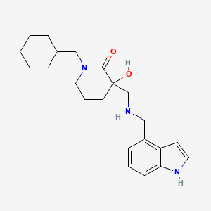 molecular formula C22H31N3O2 B3803935 1-(cyclohexylmethyl)-3-hydroxy-3-{[(1H-indol-4-ylmethyl)amino]methyl}-2-piperidinone 
