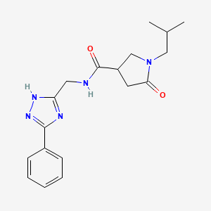 molecular formula C18H23N5O2 B3803941 1-isobutyl-5-oxo-N-[(5-phenyl-4H-1,2,4-triazol-3-yl)methyl]pyrrolidine-3-carboxamide 