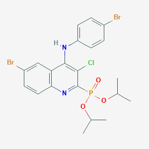 molecular formula C21H22Br2ClN2O3P B380396 Diisopropyl 6-bromo-4-(4-bromoanilino)-3-chloro-2-quinolinylphosphonate 