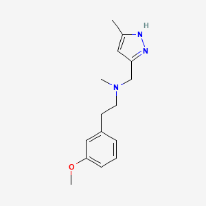molecular formula C15H21N3O B3803967 [2-(3-methoxyphenyl)ethyl]methyl[(5-methyl-1H-pyrazol-3-yl)methyl]amine trifluoroacetate 