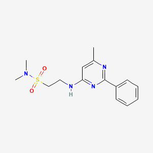 molecular formula C15H20N4O2S B3803979 N,N-dimethyl-2-[(6-methyl-2-phenylpyrimidin-4-yl)amino]ethanesulfonamide 