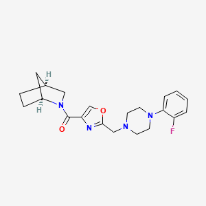 molecular formula C21H25FN4O2 B3803990 (1S*,4S*)-2-[(2-{[4-(2-fluorophenyl)-1-piperazinyl]methyl}-1,3-oxazol-4-yl)carbonyl]-2-azabicyclo[2.2.1]heptane 