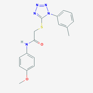 molecular formula C17H17N5O2S B380400 N-(4-methoxyphenyl)-2-{[1-(3-methylphenyl)-1H-tetraazol-5-yl]sulfanyl}acetamide 