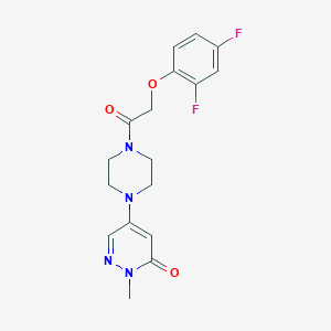molecular formula C17H18F2N4O3 B3804001 5-{4-[(2,4-difluorophenoxy)acetyl]-1-piperazinyl}-2-methyl-3(2H)-pyridazinone 