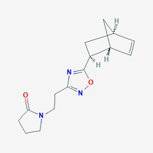 molecular formula C15H19N3O2 B3804023 1-(2-{5-[(1R*,2R*,4R*)-bicyclo[2.2.1]hept-5-en-2-yl]-1,2,4-oxadiazol-3-yl}ethyl)-2-pyrrolidinone 