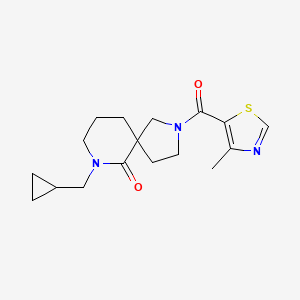 molecular formula C17H23N3O2S B3804036 7-(cyclopropylmethyl)-2-[(4-methyl-1,3-thiazol-5-yl)carbonyl]-2,7-diazaspiro[4.5]decan-6-one 